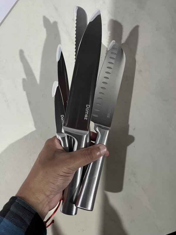 Jogo de Facas Cozinha Inox Domez 5 Pçs