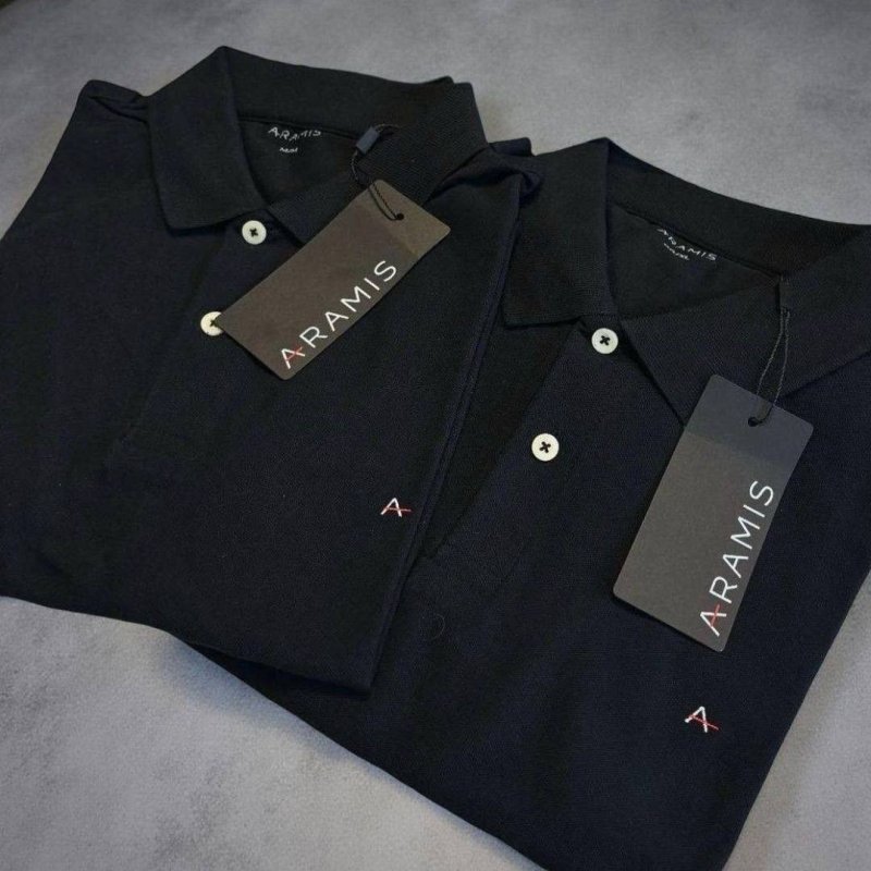 Polo Aramis Masculina Piquet Lisa Light Icon Preta Original