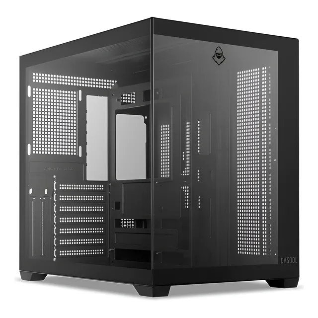 Gabinete Gamer Mancer Cv500l Preto Mid-tower Com Vidro Temperado E Usb-c