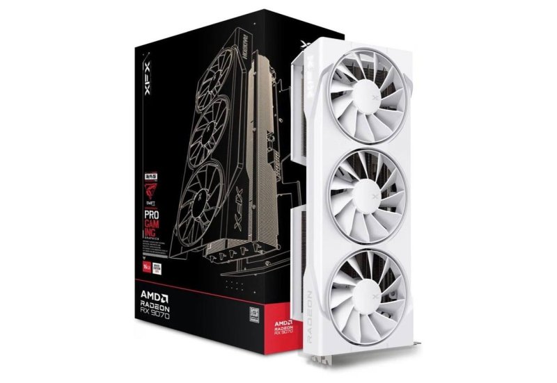 XFX Swift AMD Radeon RX 9070 OC Branco Triple Fan Gaming Edition com 16GB GDDR6 HDMI 3xDP
