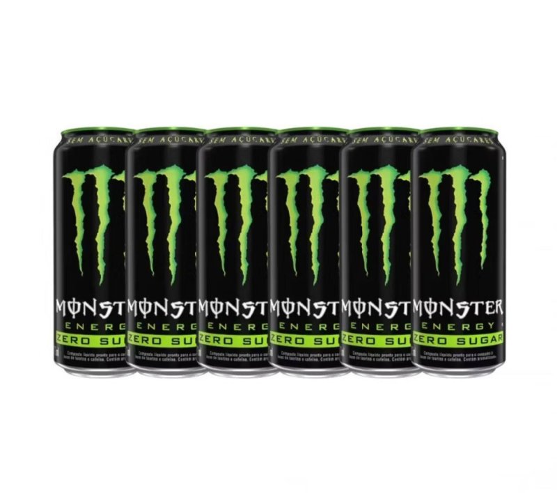 Kit com 6 Energético Zero Açúcar Monster 473ml