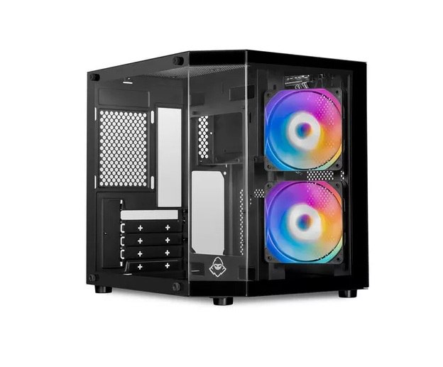 Gabinete Gamer Aquário Mancer CV700M, Mini-Tower Lateral de Vidro Com 2 Fans Preto