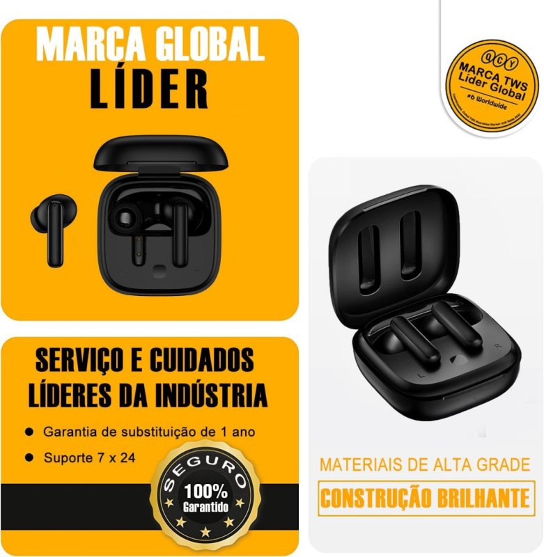 Qcy T13 ANC Fone De Ouvido Sem Fio, Fone Bluetooth 5.3