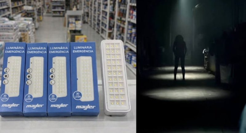 Kit 05 un. Luminária De Emergência 30leds Bateria Recarregável