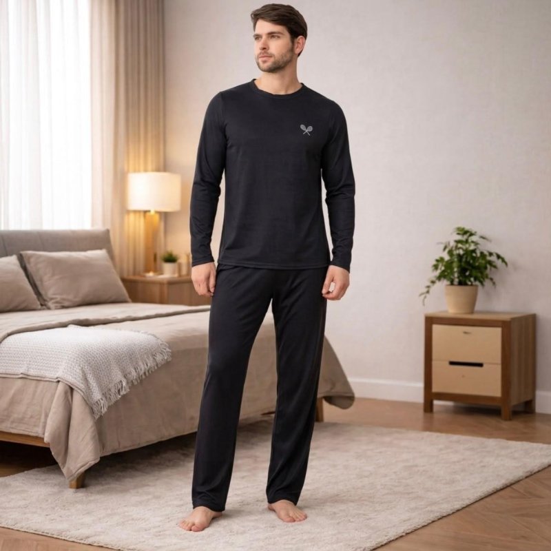 Pijamas De Frio Camisa E Calça De Malha Atacado Masculino