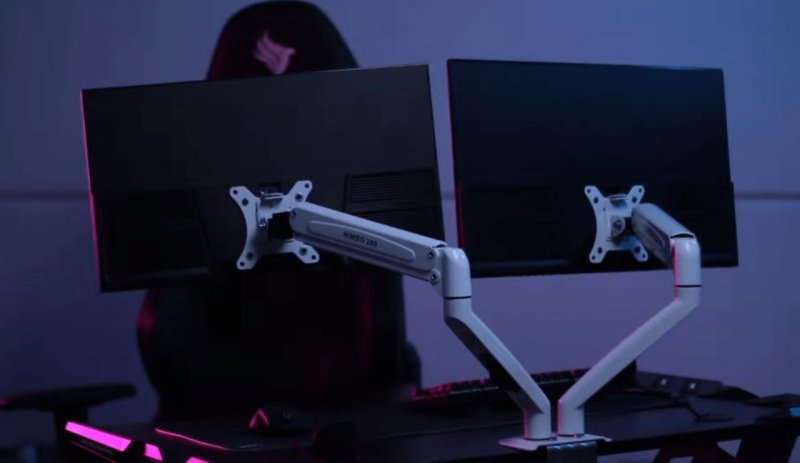 Suporte Articulado Pistão A Gás P/ 2 Monitores Zinnia Nimbo 210, 13” A 32”