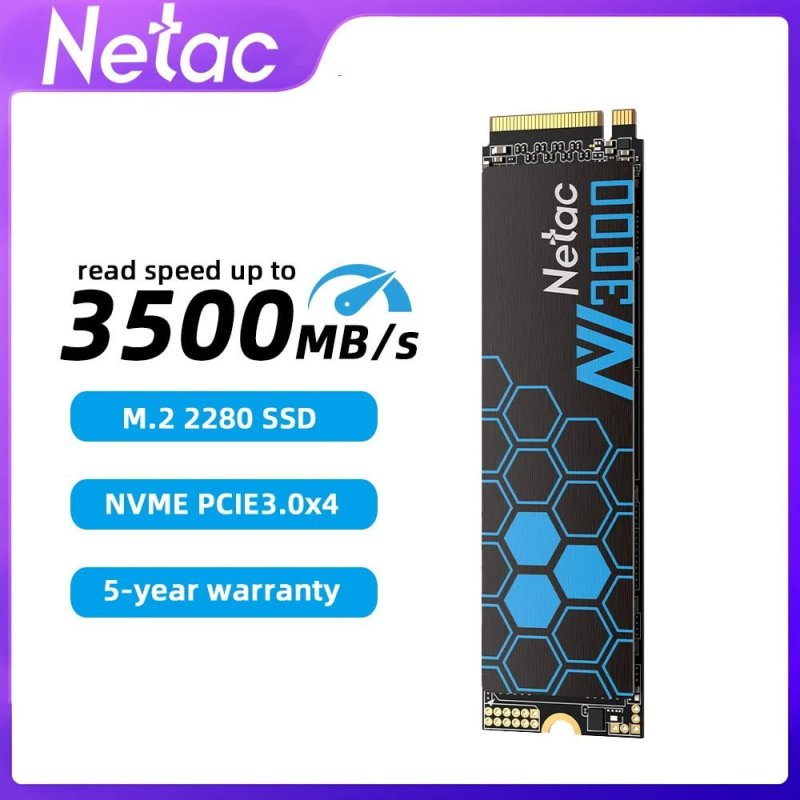 Netac SSD NVMe M.2 2280 (0 PCIe 3.0 x4) para desktop e portátil