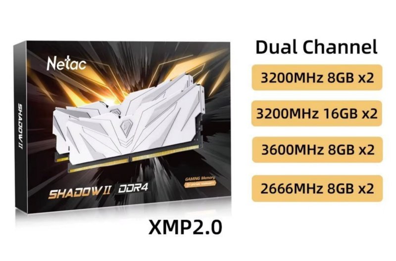 Memória Netac DDR4 16GB (2x8GB) 3600MHz