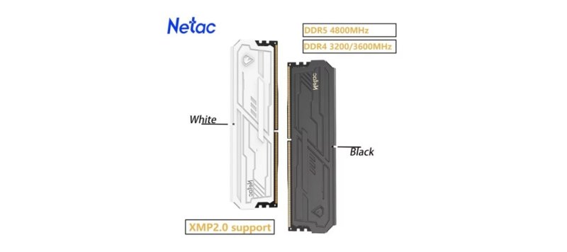 Memória Netac DDR4 3200MHz Branca/Cinza