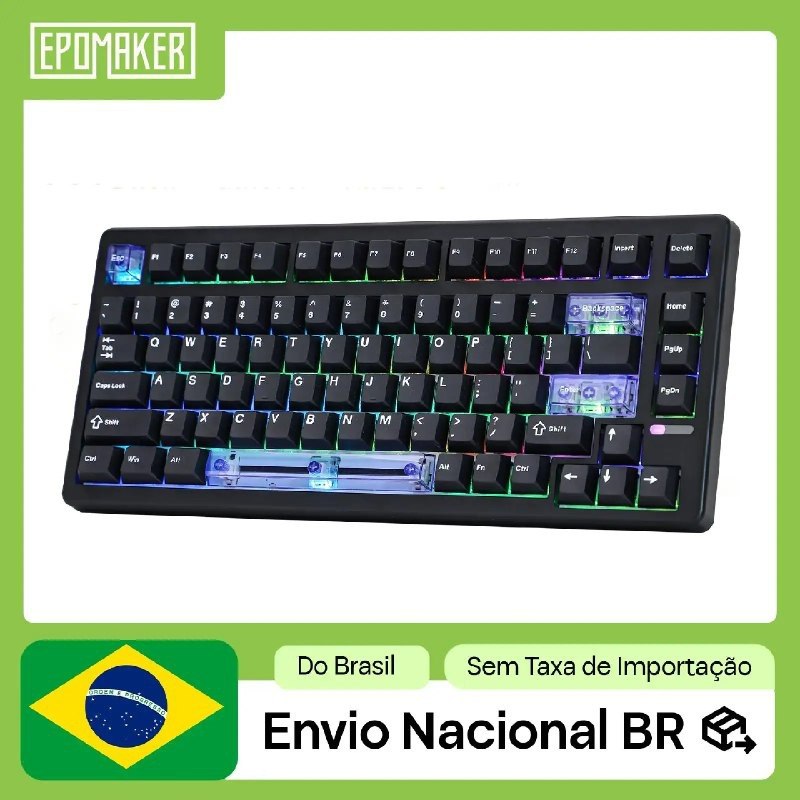 Teclado Magnético Com Fio, Efeito Hall, Taxa de Polling 8000Hz, Epomaker HE80 75%