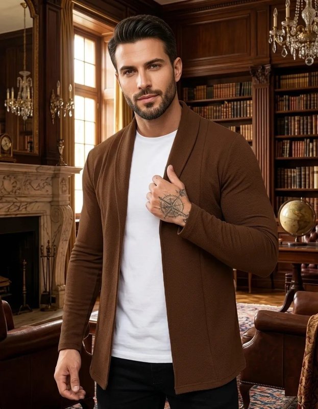 Cardigan Masculino Slim Fit Casual Casaco Sueter Manga Longa