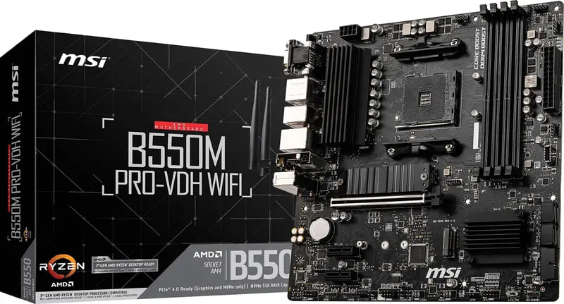 Placa Mãe MSI B550M PRO-VDH WIFI AM4/4xDDR4/HDMI/DisplayPort, VGA, M.2, USB 3.2