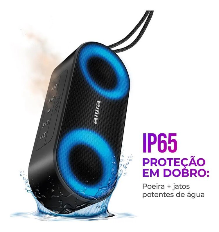 Caixa de Som Aiwa Bluetooth - Preto