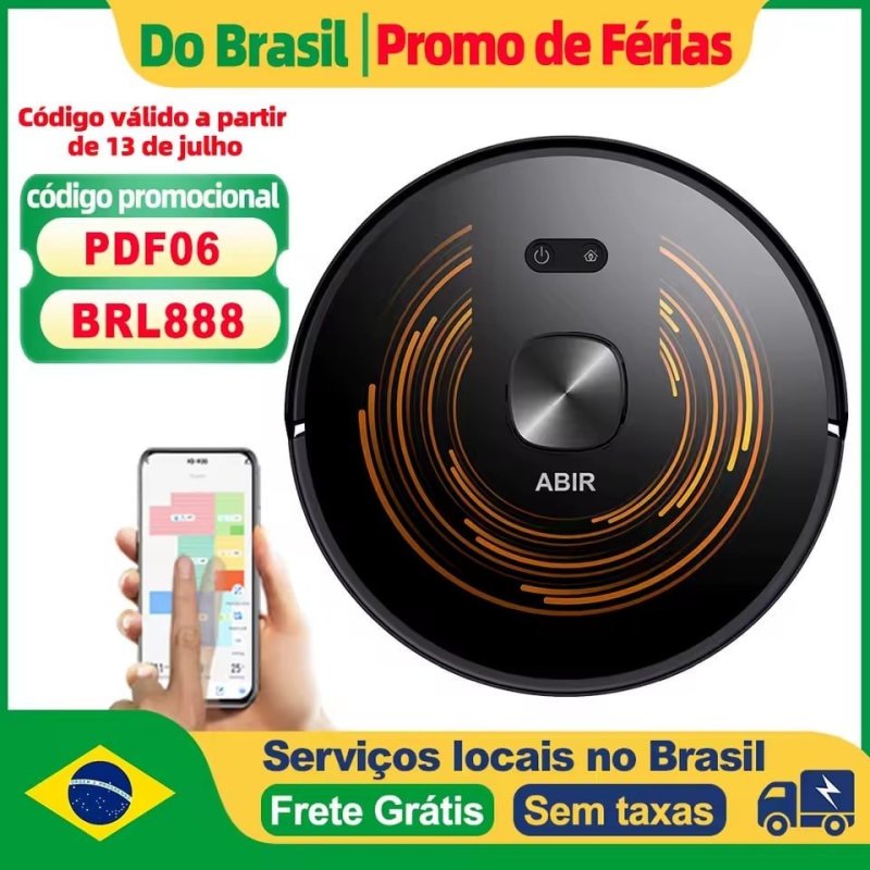 Robô Aspirador ABIR X9 – Mapeamento a Laser + 6500Pa