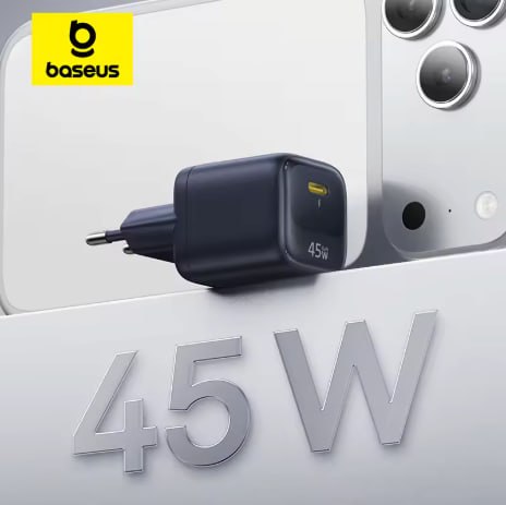 Baseus Carregador 45W GAN 6 - PD 3.0 QC 3.0 - Compacto