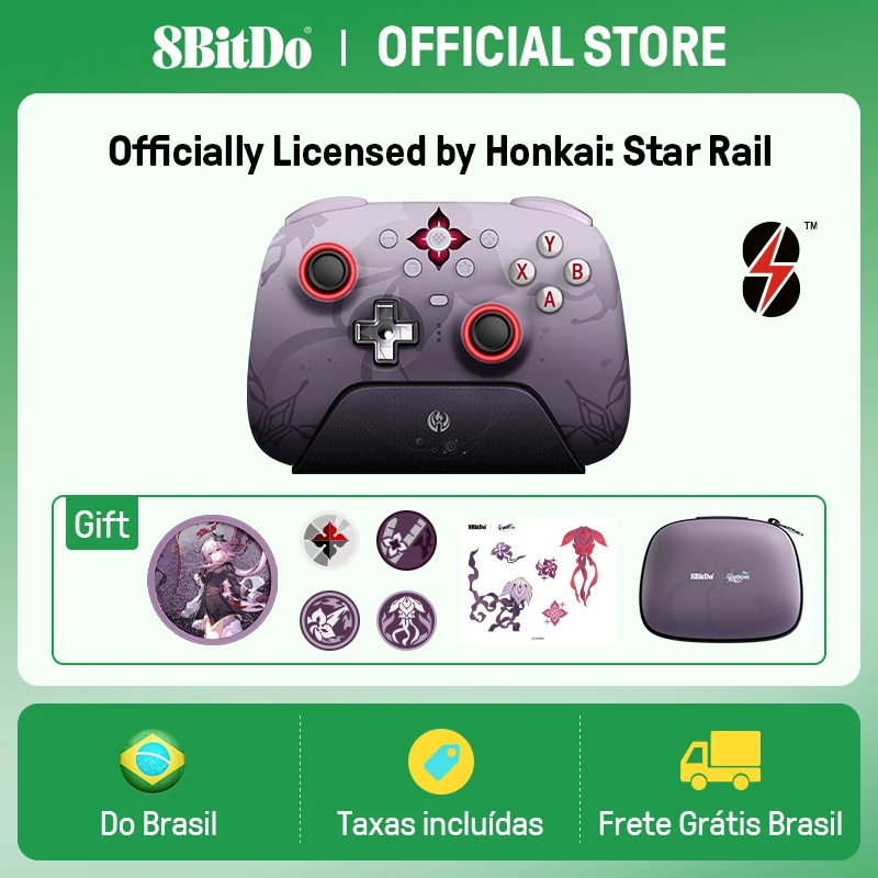 Controle Sem Fio 8BitDo Ultimate 2 para PC e Android - Evernight (Licenciado Oficialmente por Honkai: Star Rail)