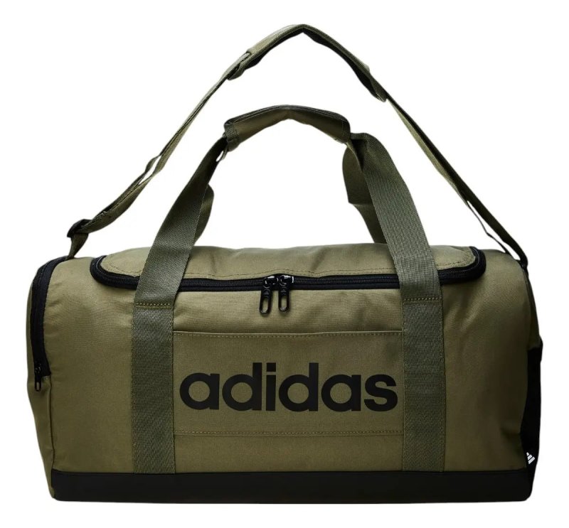 adidas Mala Duffel Pequena Linear - Unissex - Olive Strata/Black