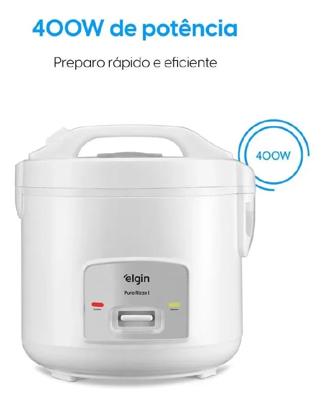 Elgin Puro Rizzo I - Panela Elétrica 5 Xícaras 400W - Branca