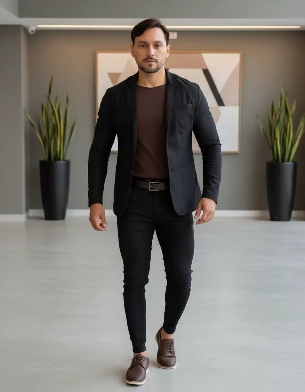 Conjunto Masculino Slim Blazer Calça Corte Italiano