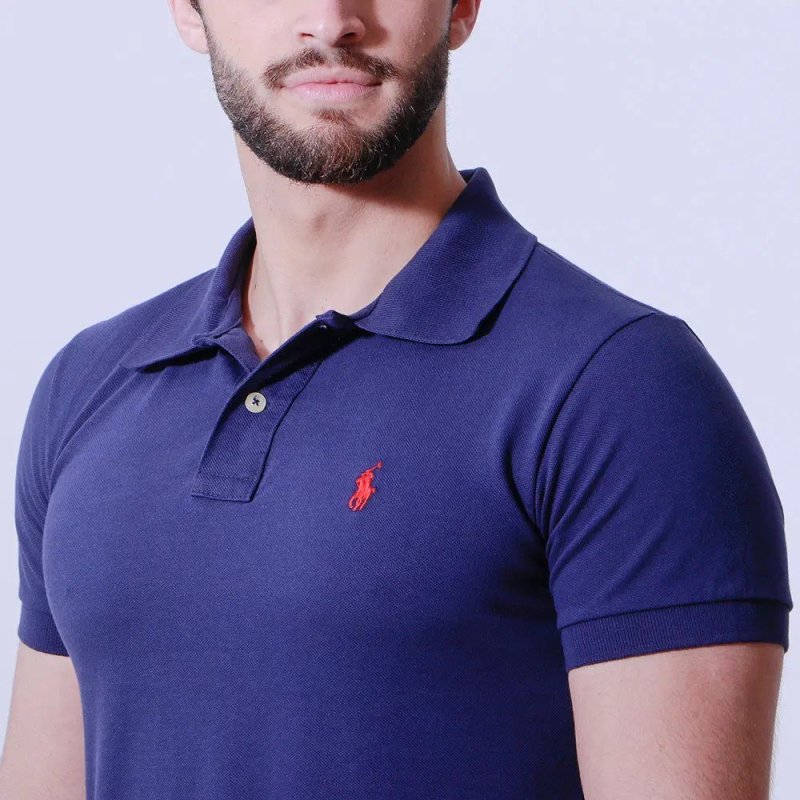 Polo Masculina Camisa Logo Bordado Camiseta Piquet Original