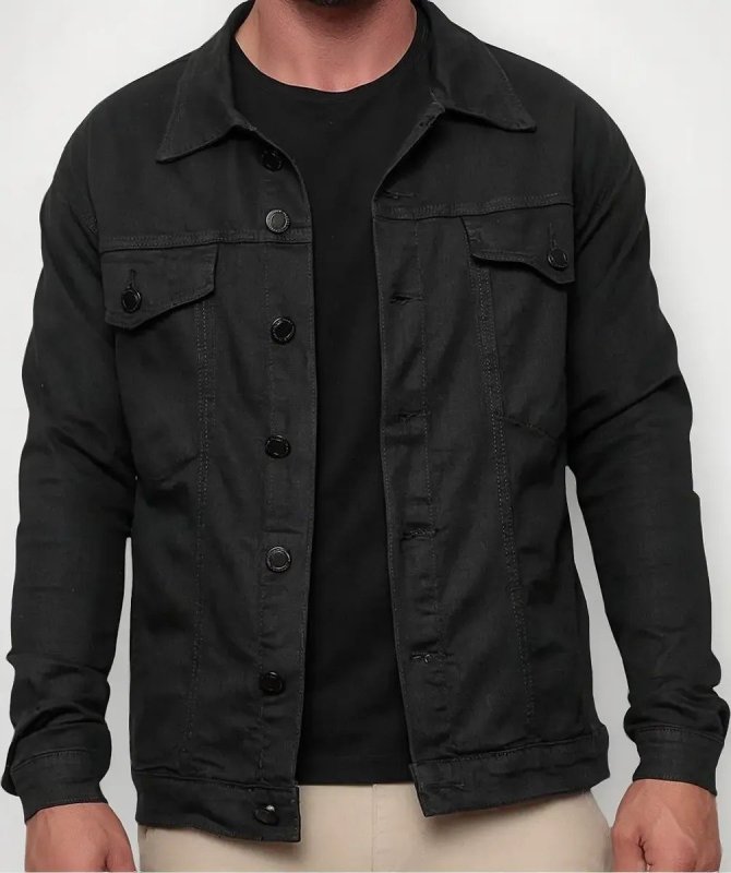 Jaqueta Masculina Sarja Jeans Slim Cores Clássicas Premium