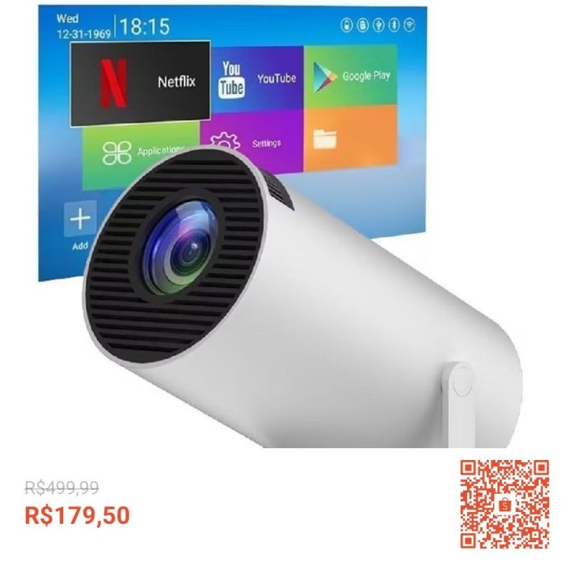 Projetor 4K HD 150 Polegadas Celular, Tv B0x, Xbox, PS, Pc, Wifi e Bluetooth HY300 Magcubic 110/220