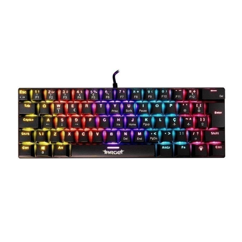 Teclado Mecanico TGT Sherman V3 C1, Rainbow, ABNT2, Switch Marrom, Preto, TGT-SHRC-BR01