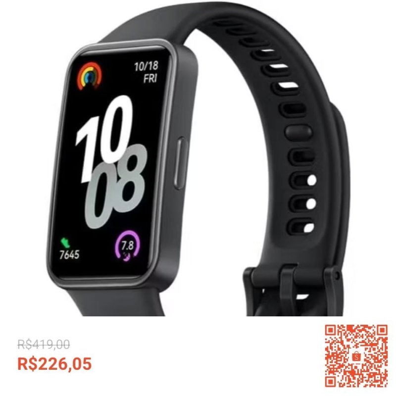 Smartband Huawei Band 10 Preto, Compatível com iOS e Android