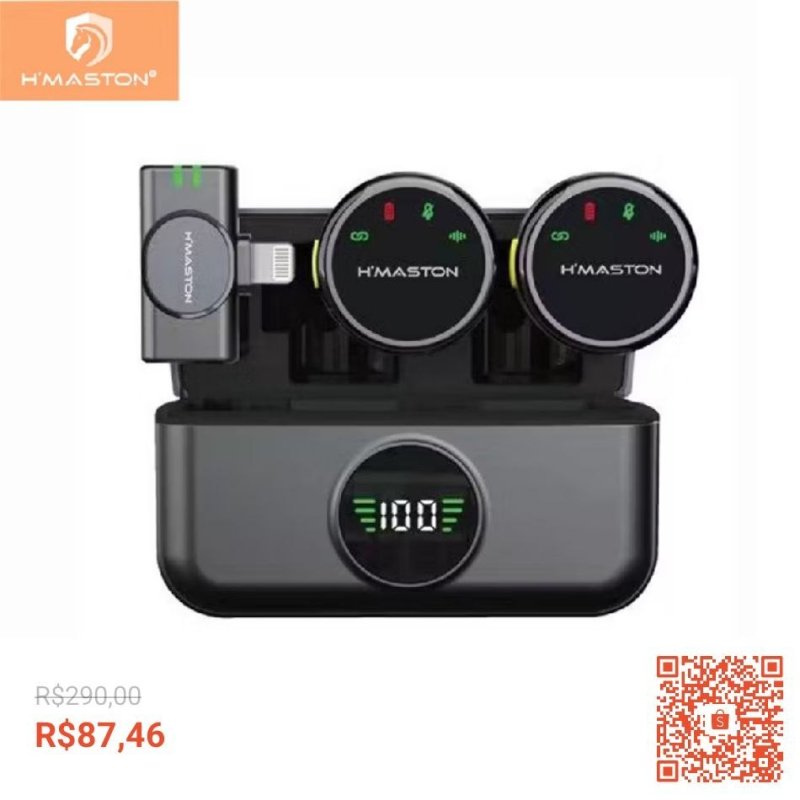 H'maston MK18/19 Microfone De Lapela Profissional Sem fio Magnético Redução de Ruído