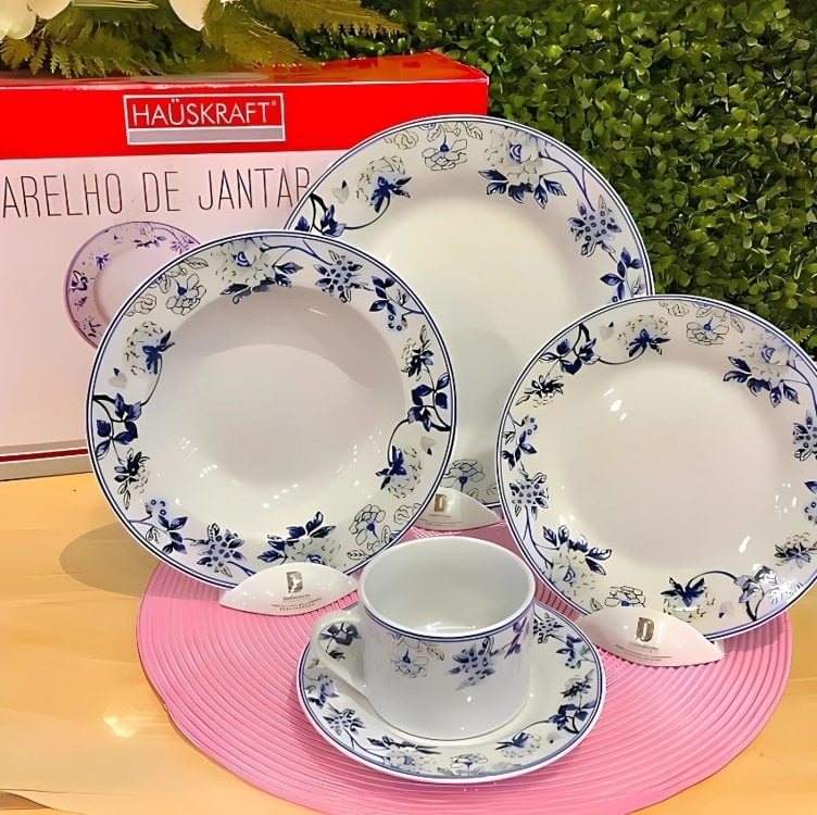 Jogo Aparelho de Jantar Mayara em Porcelana 20 Peças