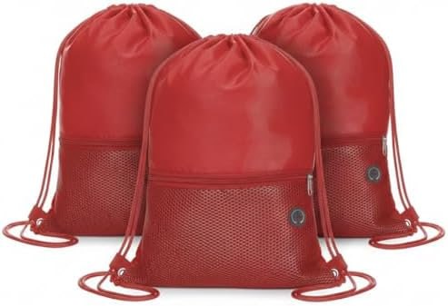 Mochila Saco Esportiva em Poliéster 210D, Multicolorida, com Bolso Frontal com Zíper, 43x32cm, 5 Cores