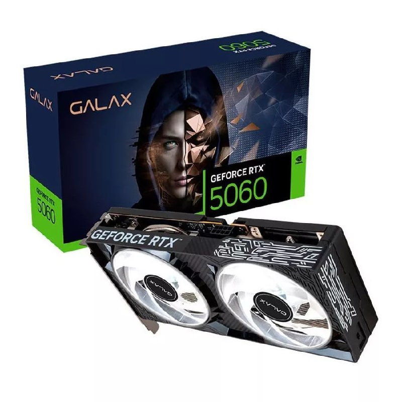 Placa de Vídeo NVIDIA GeForce Galax RTX5060 1 Click OC 2X 8GB