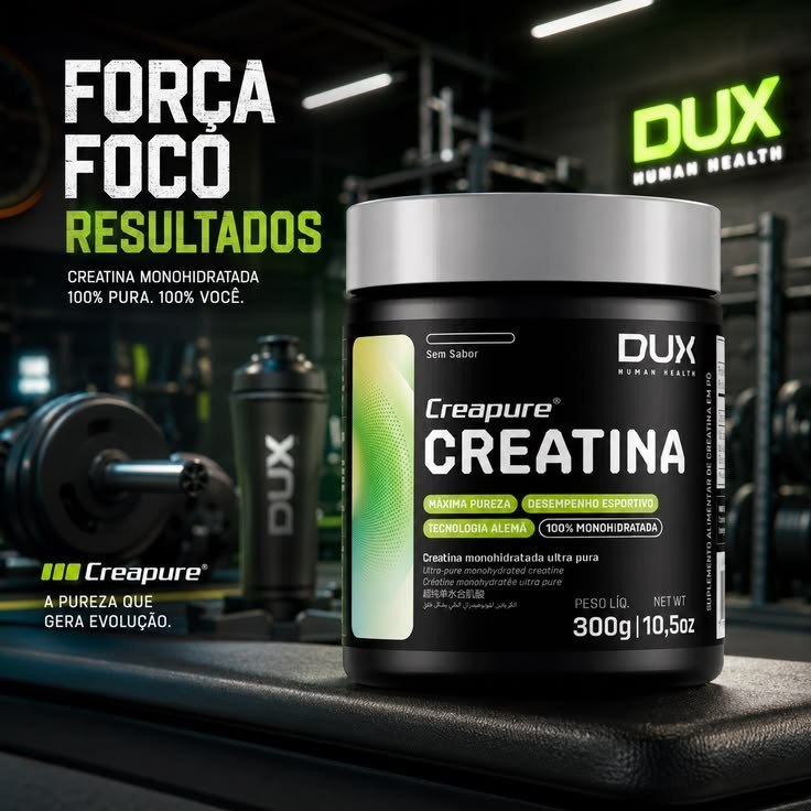 KIT 2 Creatina monohidratada Creapure Dux 300g sem sabor- NF