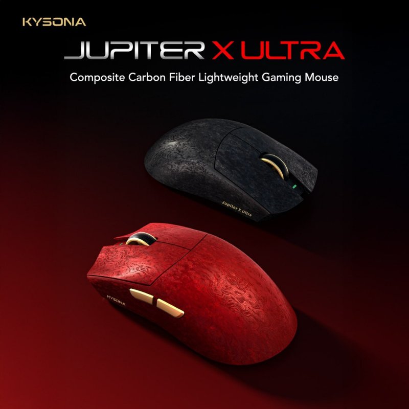 Mouse Sem Fio KYSONA Jupiter X Ultra 3950 54L15, Fibra de Carbono