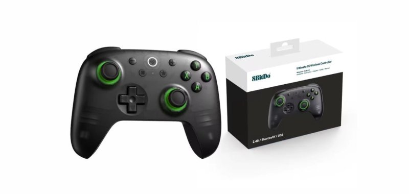Controle 8BitDo Ultimate 2C, Analógicos Hall Effect, Sem Fio, PC, Windows 10/11, Steam Deck, Raspberry Pi e Android