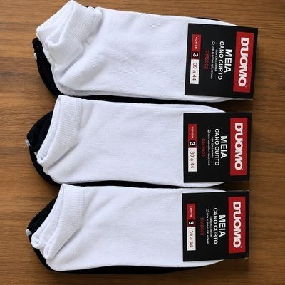 Kit 12 Pares Meia Masculina Cano Curto Soquete Algodão Duomo