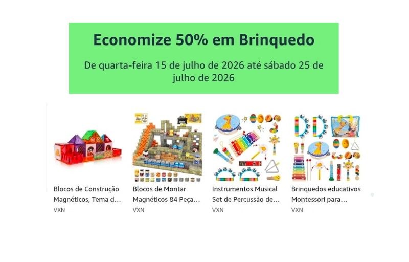 50% OFF em Brinquedos na Amazon
