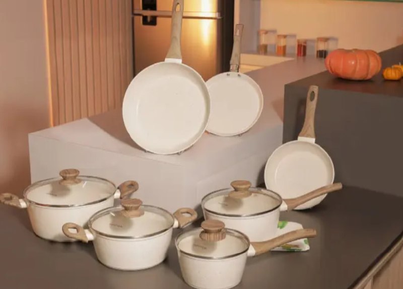 Conjunto De Panelas Com 10 Peças Cook Marmol Mimo Style