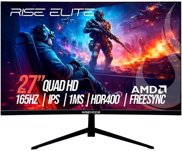 Monitor Gamer Rise Mode 27", QHD, 165Hz, 1ms, IPS, HDMI e DisplayPort