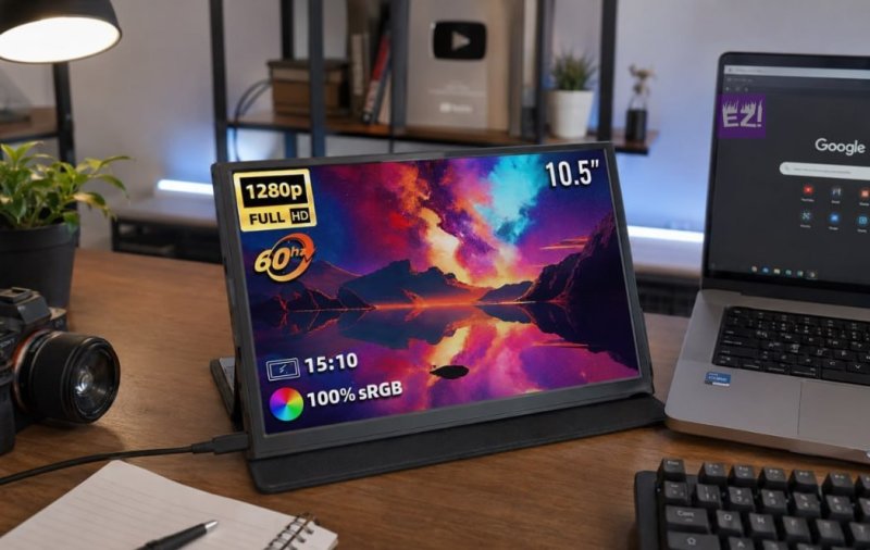 MONITOR PORTÁTIL ZSUS 10,5", FHD, 60Hz, IPS, 100% sRGB