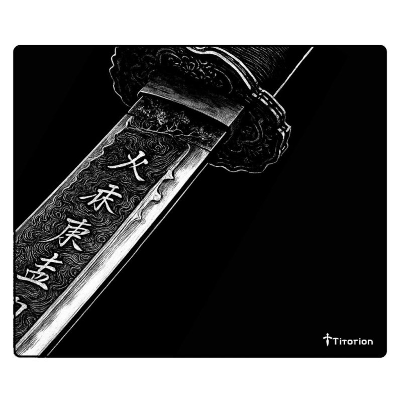 Mouse Pad Gamer Apex Hibrid Profissional 49x42 Preto Branco Vermelho Girl Espada Ergonômico Titorion