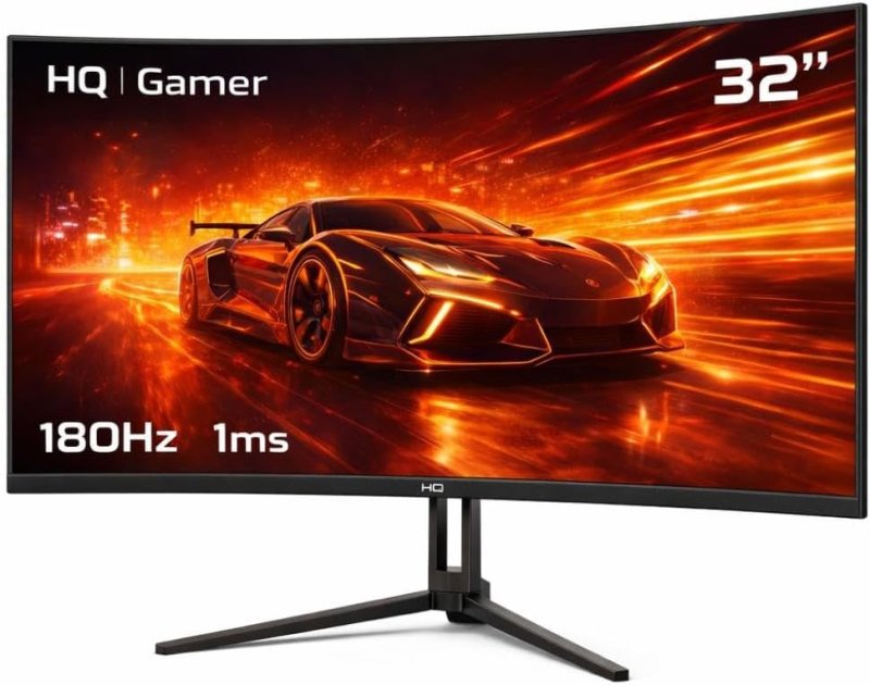 Monitor Gamer HQ Ultra 32" Curvo 1ms, 180Hz, Quad HD (QHD)