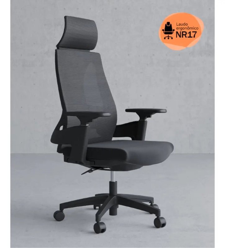 Rivatti Presidente NR17 Ergonômica Premium Toledo - Preto