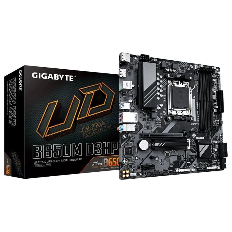 Placa-Mãe Gigabyte B650M D3HP, AMD AM5, Micro ATX, DDR5, Preto
