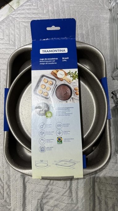 Jogo de Assadeiras Tramontina Brasil em Alumínio com Revestimento Interno e Externo em Antiaderente Starflon Max Preto 02 Peças