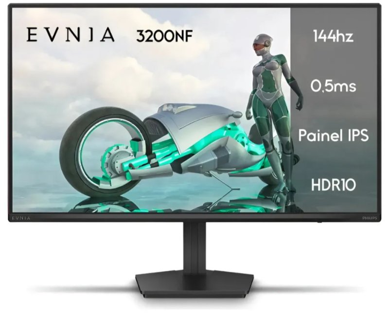 Monitor Gamer Phillips 24 Evnia Ips 144hz 0.5ms Wide Fullhd Preto 127/220v