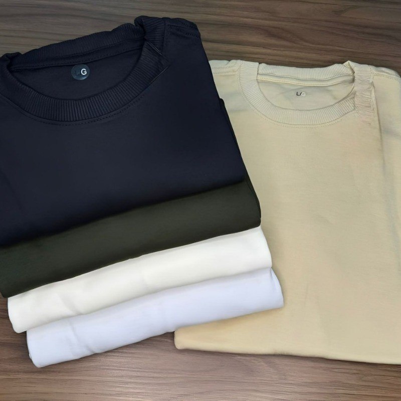 Kit 4 Camisas Camiseta Básica Lisa 100% Algodão Premium 30.1