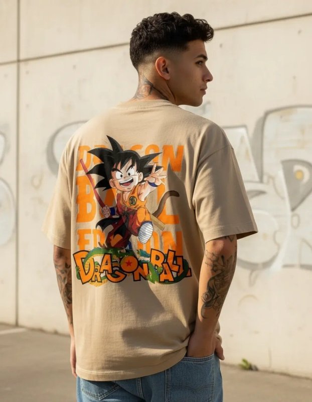 Camiseta Oversized Masculina Goku Anime Dragon Ball Z