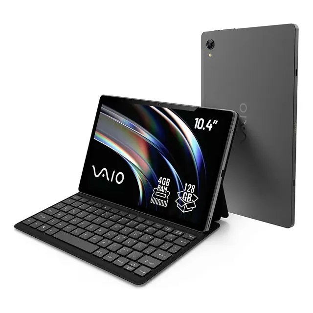 Tablet Vaio Tl10 4gb Ram 128gb Octa-core, Tela 10.4 2k, 4g Wifi Dual Band, Câmera 8mp + Selfie 5mp, 7000mah, Android 16, Com Teclado Magnético De Conexão Inteligente Preto