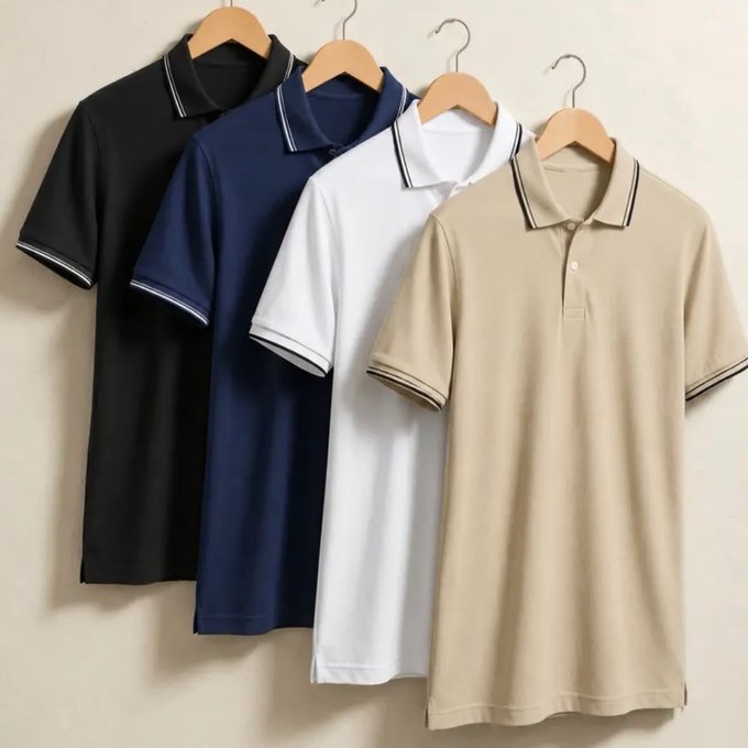 Kit com 4 Camisa Gola Polo Piquet